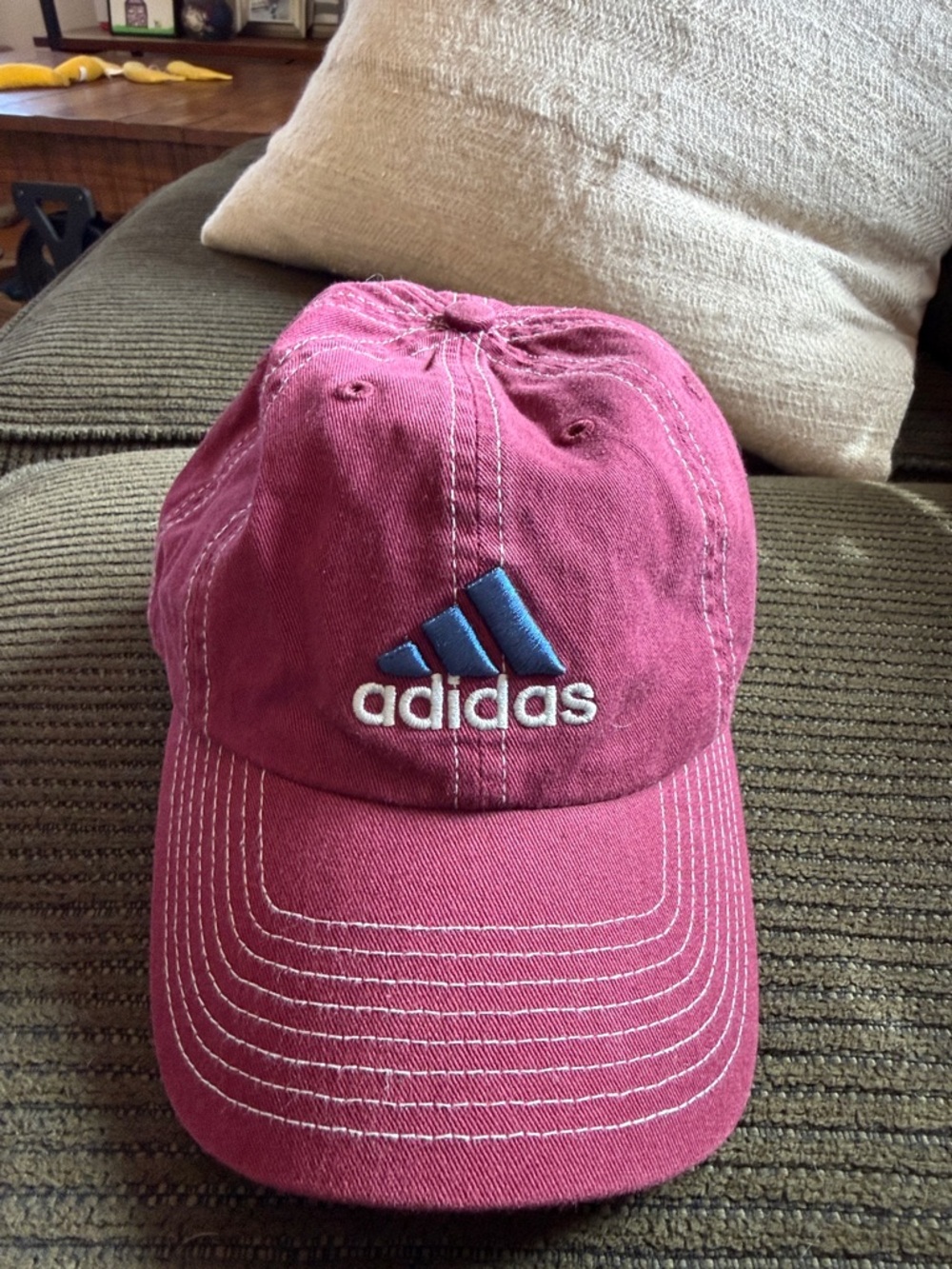 Adidas Maroon Baseball Cap with Blue Logo